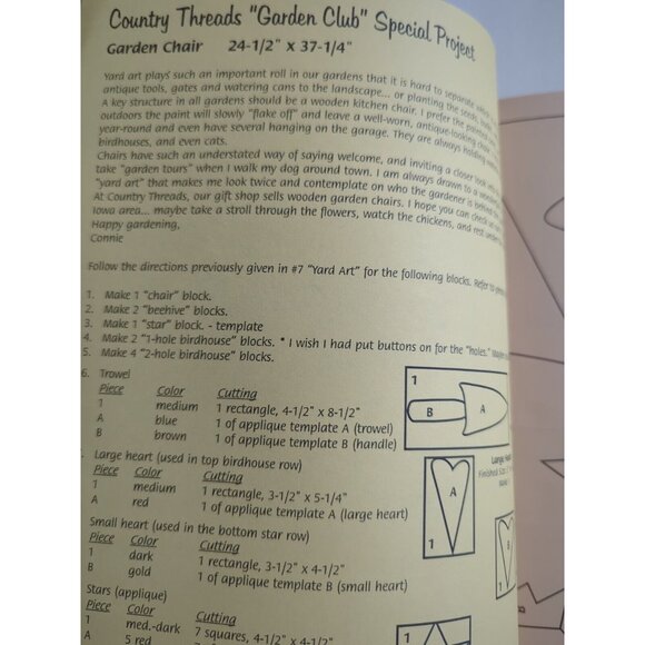 COUNTRY THREADS GARDEN CLUB 12 QUILT PATTERNS SET Booklet Set 1999 Vtg Complete - Picture 6 of 7